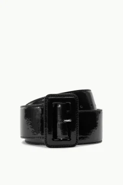 Belts<STAUD WIDE WAIST BELT BLACK PATENT BLACKPATENT