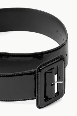 Belts<STAUD WIDE WAIST BELT  BLACK PATENT BLACKPATENT