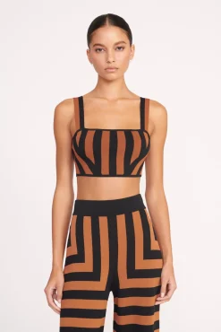 Tops<STAUD ZOLA TOP BLACK TAN SEASHORE STRIPE BLACKTANSEASHORESTRIPE